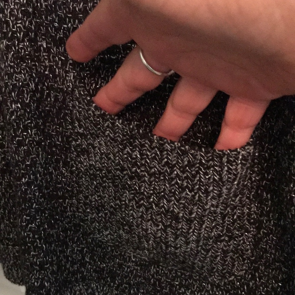 EUC Black heathered cow neck poncho L - Sale clothing items 2 for $15 - Picture 2 of 6